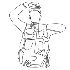 Continuous one line drawing of male police officer. Professional job job job. Minimalism concept draw single line graphic design vector illustration