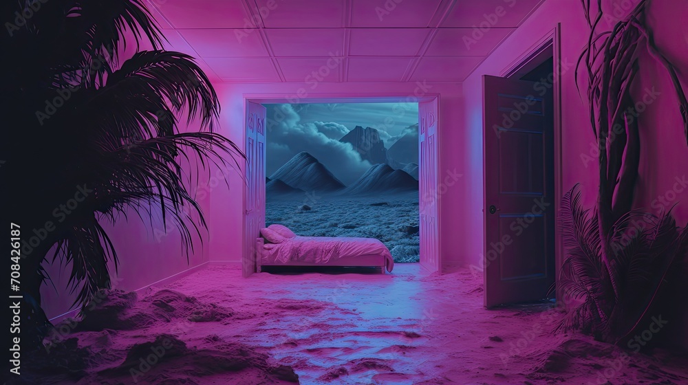 Wall mural do the creepy vaporwave crawl