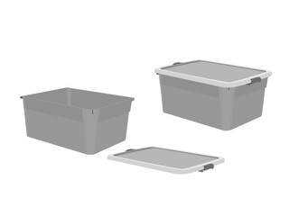 Plastic box for storing things.