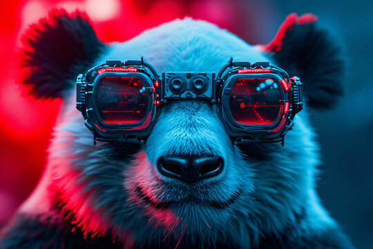 a panda wearing glasses