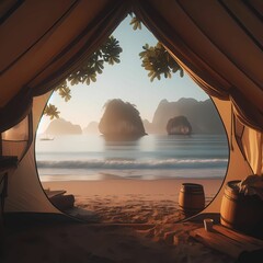 waves and tent