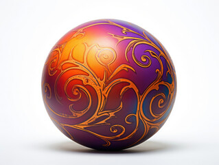 Vibrant Orange and Purple Swirl Ball for Play and Exercise