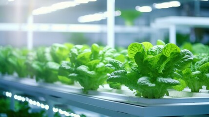 aquaponics concept, Fresh organic vegetable grown using aquaponics or hydroponic farming