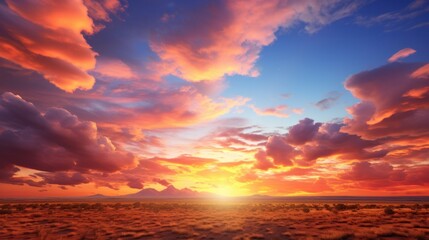 arizona counties concept, Gorgeous and colorful 3D rendered computer generated image of a bright and colorful Arizona sunset - obrazy, fototapety, plakaty