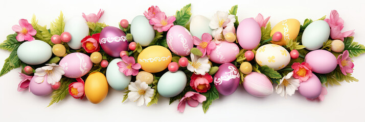 Colorful Egg Collection Adorned With Delicate Flowers