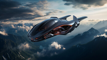  design of futuristic scenery with advanced flying