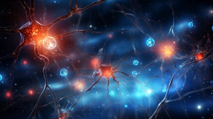 Abstract background with neuron cells   conceptual image illustrating neurology and brain function