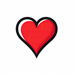 Red Heart on White Background, Symbol of Love and Affection