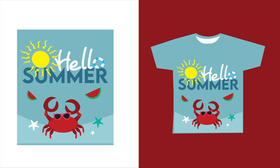 hello summer t-shirt design vector