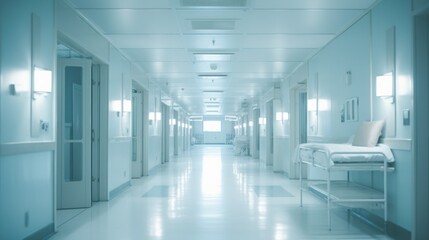 Fototapeta premium Abstract blur beautiful luxury hospital interior for backgrounds Rays of light