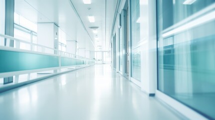 Fototapeta premium Abstract blur beautiful luxury hospital interior for backgrounds Rays of light