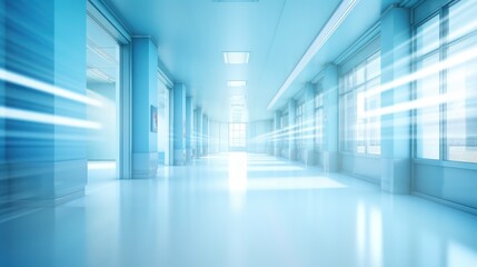 Abstract blur beautiful luxury hospital interior for backgrounds Rays of light