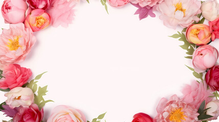 Pink rose flower composition background, decorative flower background pattern, floral border background