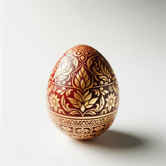 single Easter egg with Thailand style on a white background