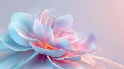 Tuinposter 3d render beautiful flower background wallpaper banner ai generated © stocker