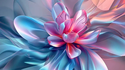 Rolgordijnen 3d render abstract flower background wallpaper ai generated © stocker