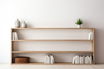 Bookshelf With Books and Plant