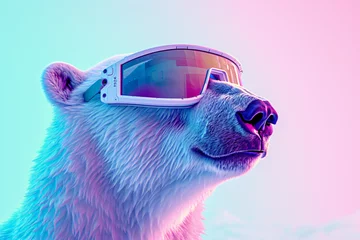 Foto op Aluminium a Polar Bear wearing glasses © ayam