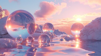 Surreal 3d render scene abstract background wallpaper ai generated - Powered by Adobe
