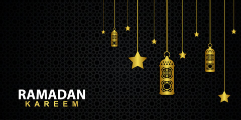 Ramadan Kareem banner background design illustration
