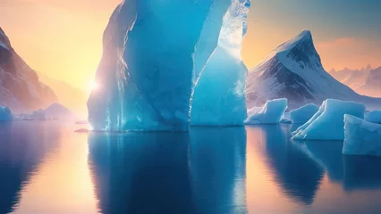 Tuinposter In polar climes, icebergs define the icy expanse of the surroundings © chep