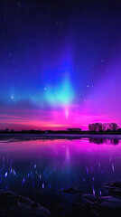 Aurora Radiance: Azure, Violet, and Jade Painting the Sky