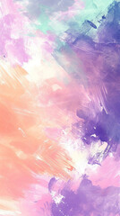 Pastel Dreamscape: Soft, Ethereal Brushstrokes in Lavender, Peach, and Mint