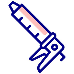 caulk gun mixed outline vector icon