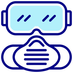 face protection mixed outline vector icon