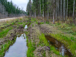 near frozen river in late autumn