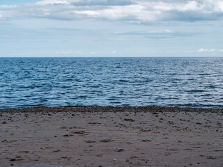 beautiful seaside beach with white sand and waves