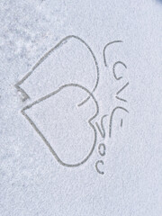 Write your heart on the white snow falling white like cotton.