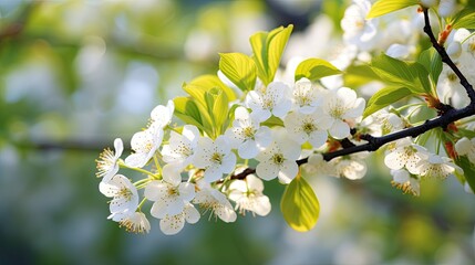 Obraz premium Tree blooms with white flowers.