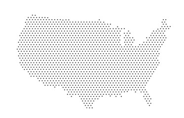 white color dot pattern vector illustration of United States map design template. dot American flag vector illustration.
