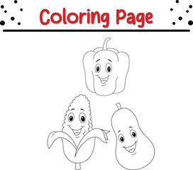 Coloring page cute vegetable cartoon character