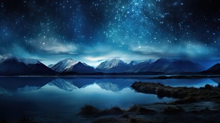 The lake at night was full of stars.