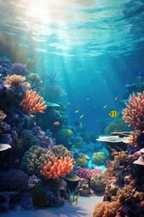 Fototapeta na wymiar Fish sea background in the ocean
