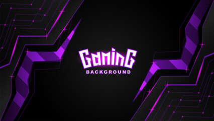 Futuristic Abstract black purple technology background. Background for gaming esports banner. Vector illustration