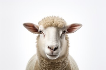 Obraz premium Portrait of white sheep looking at camera