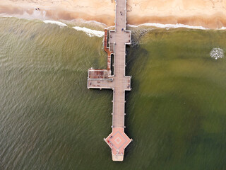 Aerial view of the pier, Baltic Sea, Gdansk Poland