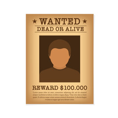 Wanted poster. One piece dead or alive posters. Vintage western poster. Old saloon sign vector template of vintage paper. Vector illustration