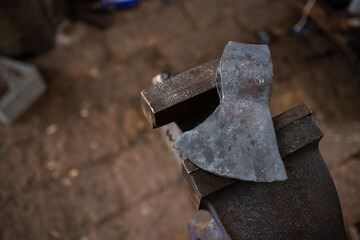 steel with axe forging process