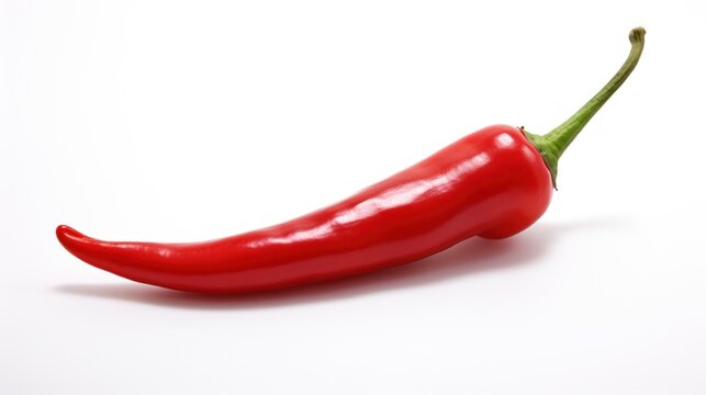Isolated red hot chili pepper on white background