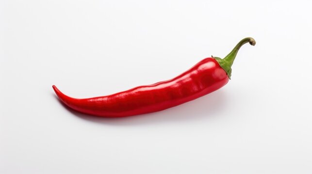 Isolated red hot chili pepper on white background