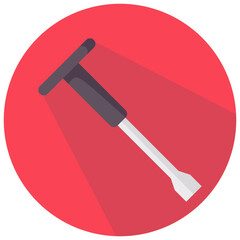 chisel round flat vector icon
