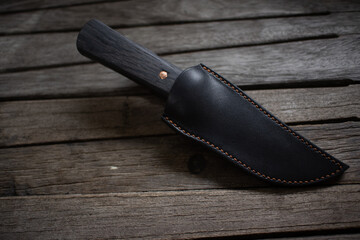 knife leather sheath black colure