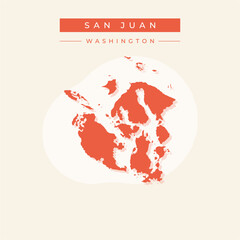 Vector illustration vector of San Juan map Washington