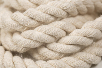 Fototapeta na wymiar Rope detail. Close-up of its rope texture Depth of field minimalism ropes