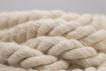 Rope detail. Close-up of its rope texture Depth of field minimalism ropes