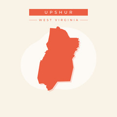 Vector illustration vector of Upshur map West Virginia